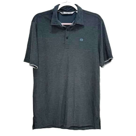 Travis Mathew Mens Blue/Gray Short Sleeve Casual Golf Performance Polo Size M - Picture 1 of 5